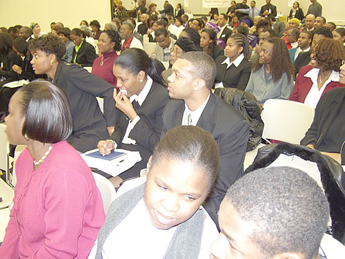 Audience watching seminar, College Park, Maryland Black Business Seminar