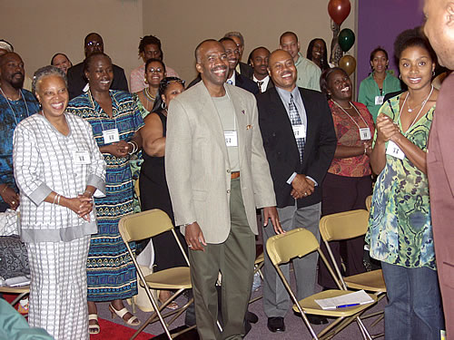 Audience listening to Delxino teach, New York City Black Business Seminar