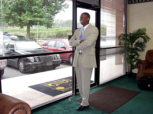 Guest waiting for seminar to begin, Atlanta, Georgia Black Business Seminar